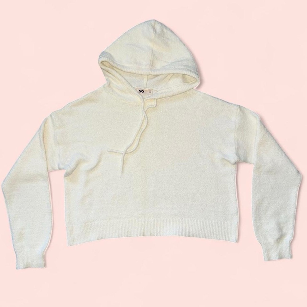 SO Cream Crop Hoodie